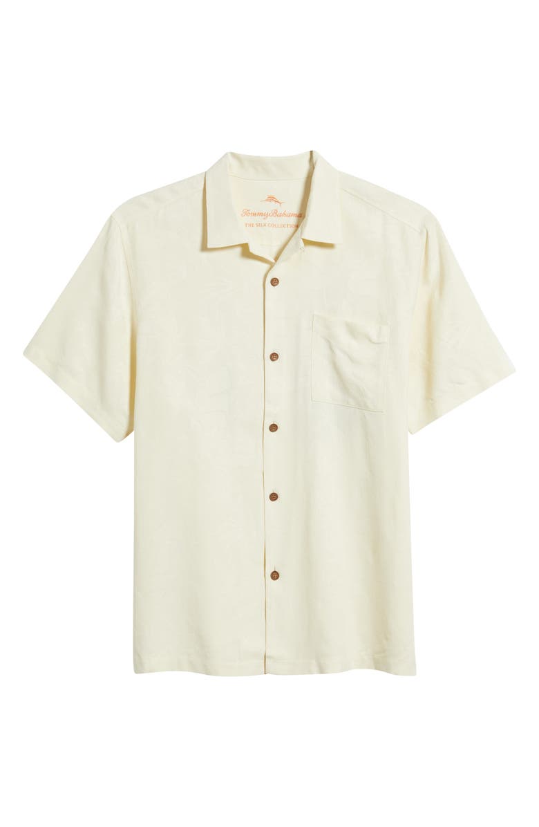 Tommy Bahama Blush Bayou Silk Camp Shirt, Main, color, Cloud Cream