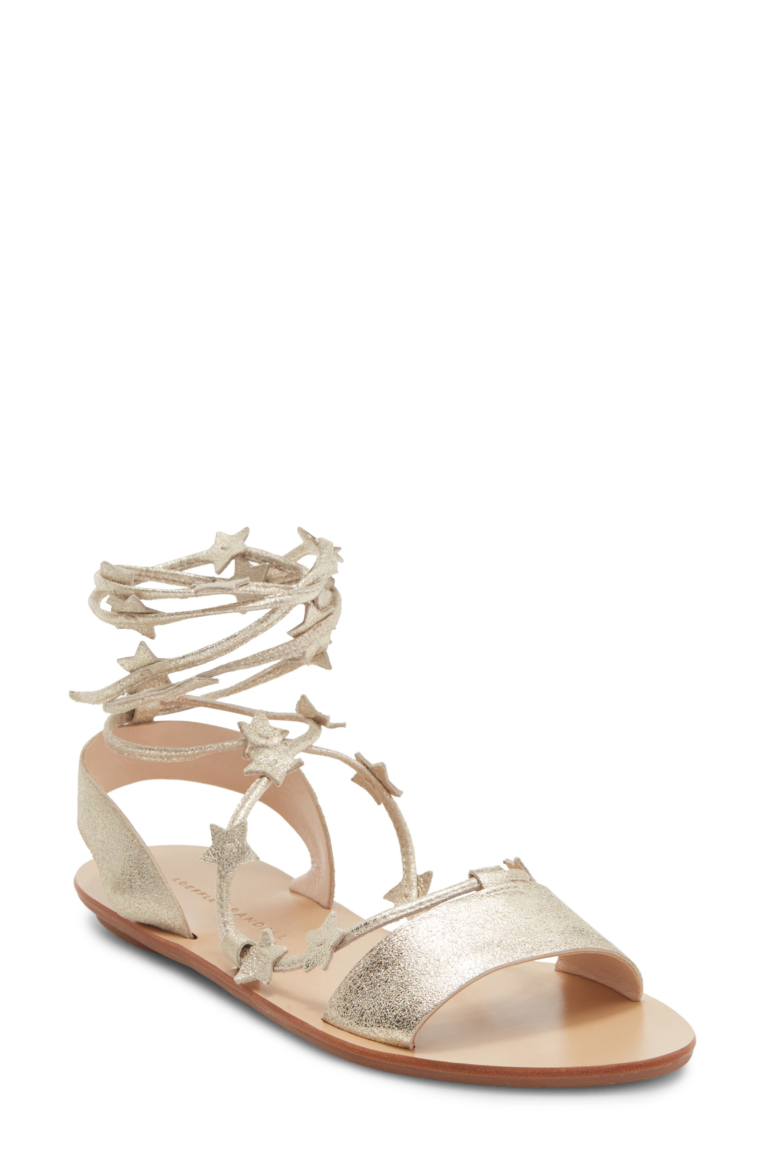 Loeffler Randall Starla Leather Ankle Wrap Sandal, Main, color, Cappuccino