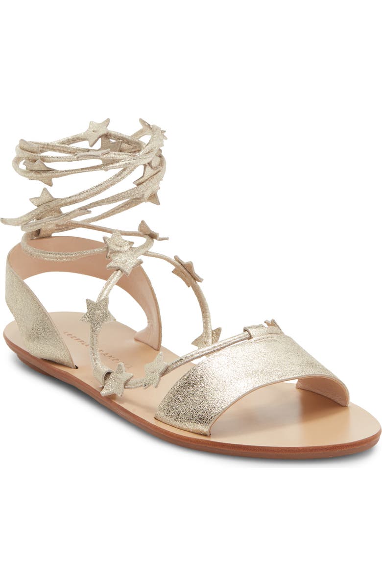 Loeffler Randall Starla Leather Ankle Wrap Sandal, Main, color, Cappuccino
