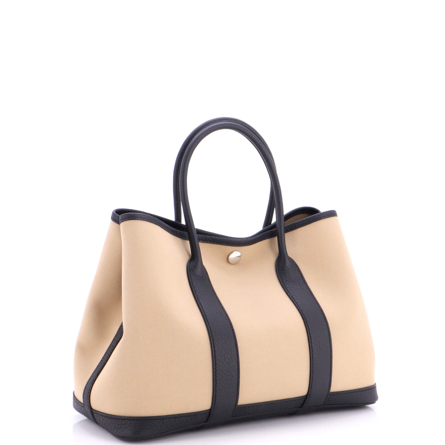 Garden Party Tote Toile and Leather 30, Alternate, color, Noir