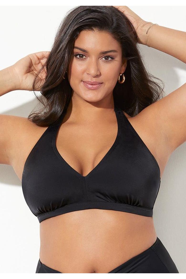 Diva Halter Bikini Top, Alternate, color, Jet Black