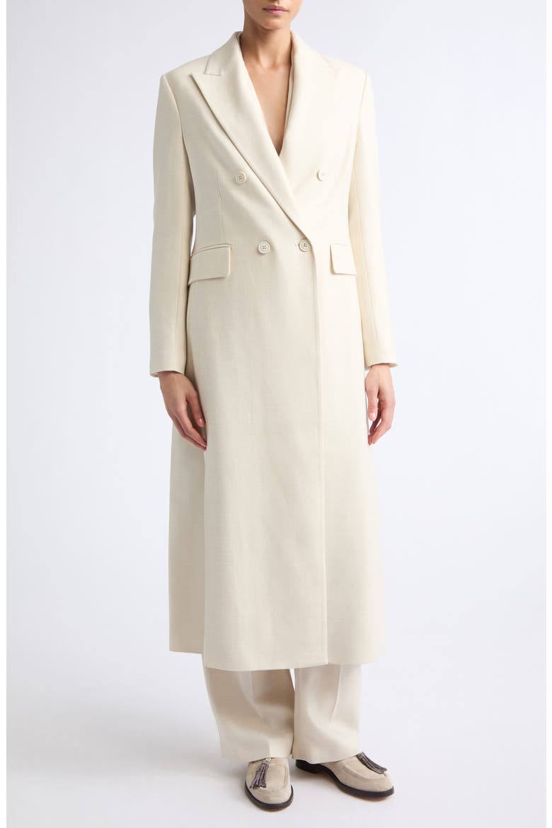 Herringbone Wool Blend Duster Jacket, Alternate, color, 00 IVORY