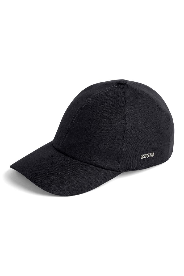 Oasi Adjustable Linen Baseball Cap, Main, color, BLUE CIANO
