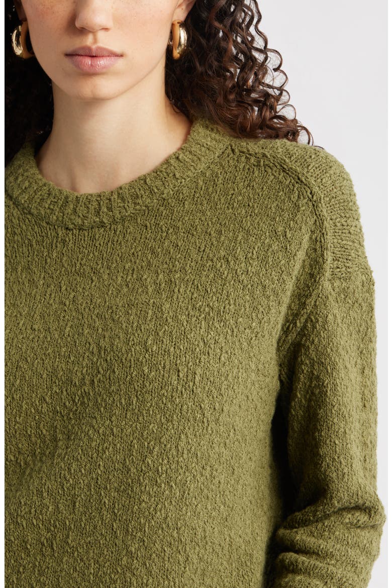 Texture Crewneck Sweater, Alternate, color, OLIVE CAPULET