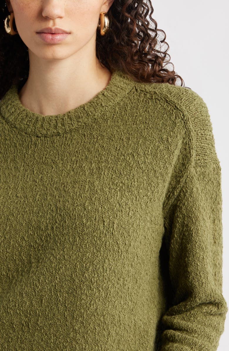 Nordstrom Texture Crewneck Sweater, Alternate, color, Olive Capulet