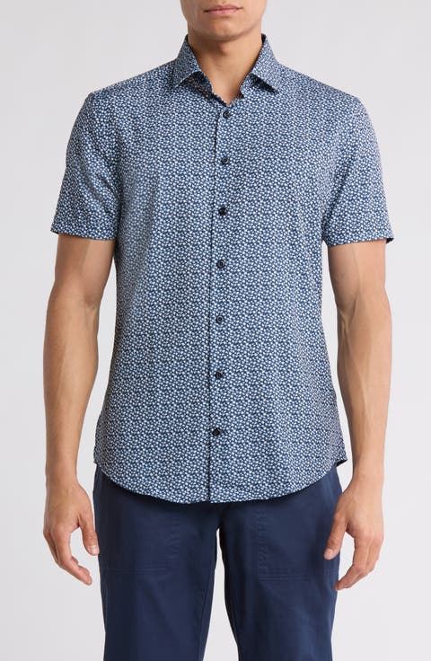 Stretch Sport Short Sleeve Button-Up Shirt