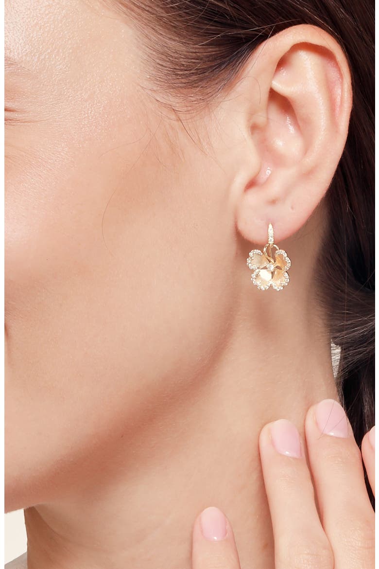 Cerez Fleur Earrings Petite, Alternate, color, Yellow Gold