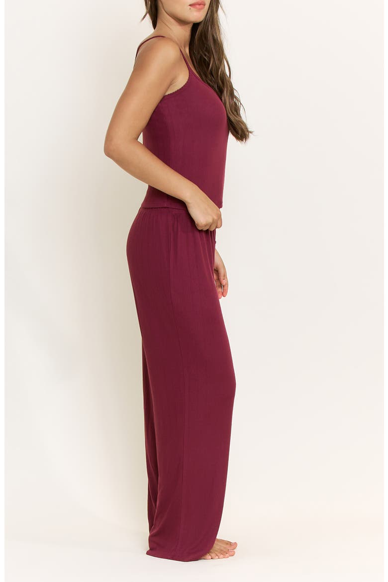 Blissful Pointelle Pajamas, Alternate, color, RED WINE