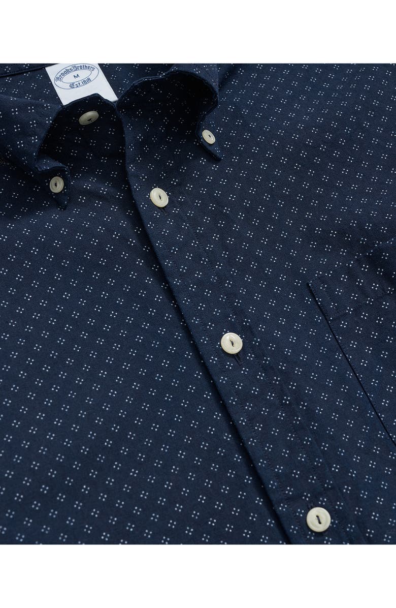 Brooks Brothers Regular Fit Dot Print Button-Down Shirt, Alternate, color, 