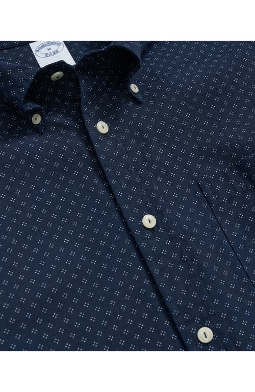 Brooks Brothers Regular Fit Dot Print Button-down Shirt In Indigo