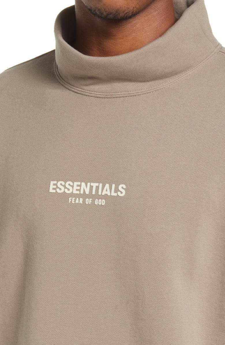 Fear of God Essentials Relaxed Cotton Blend Mock Neck Sweatshirt, Alternate, color,
