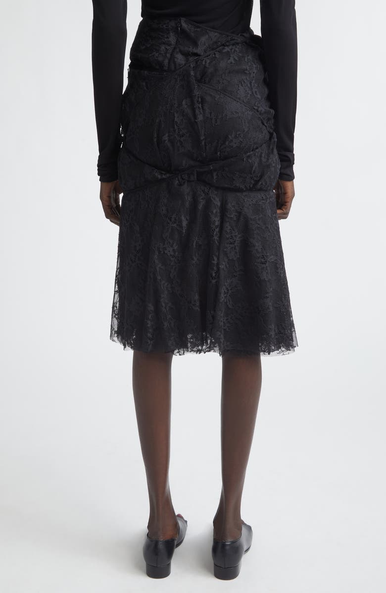 Junya Watanabe Nylon & Cotton Raschel Lace Skirt, Alternate, color, Black