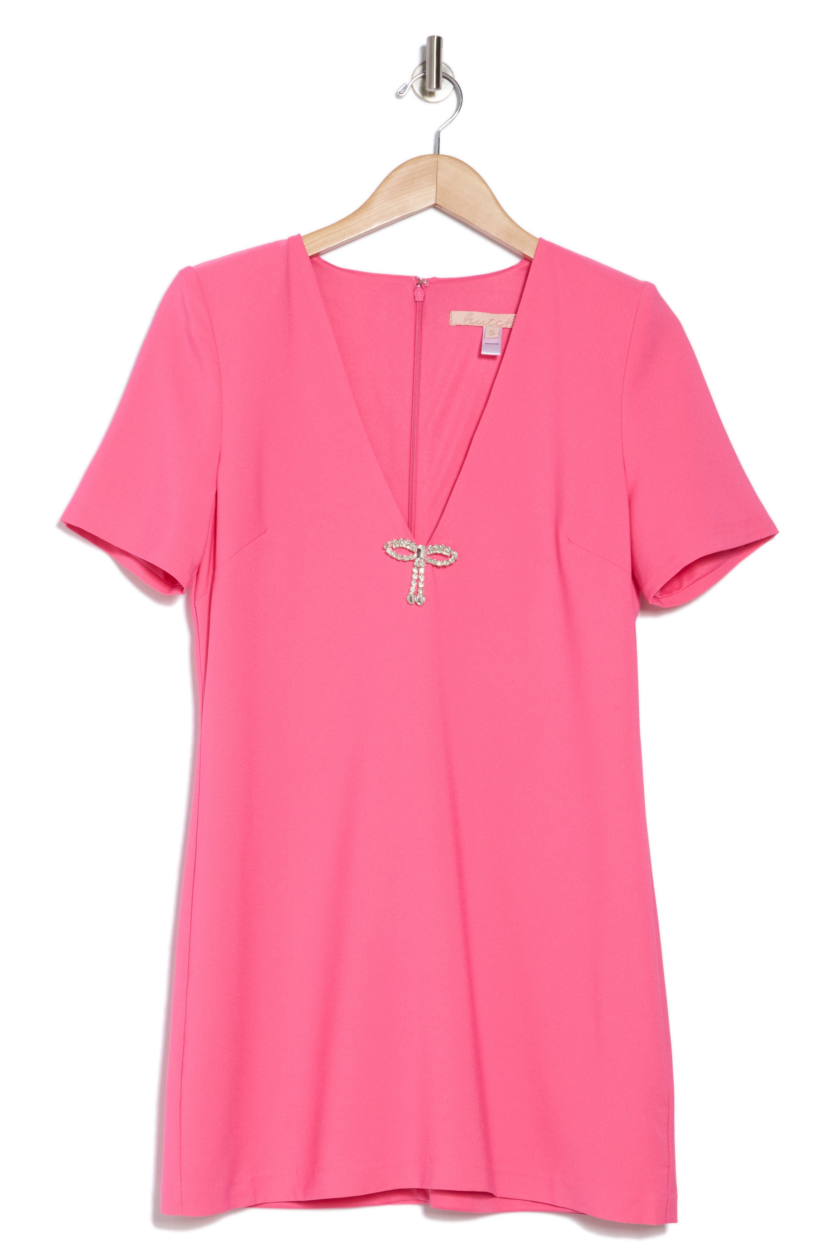 Embellished Bow Front Shift Dress