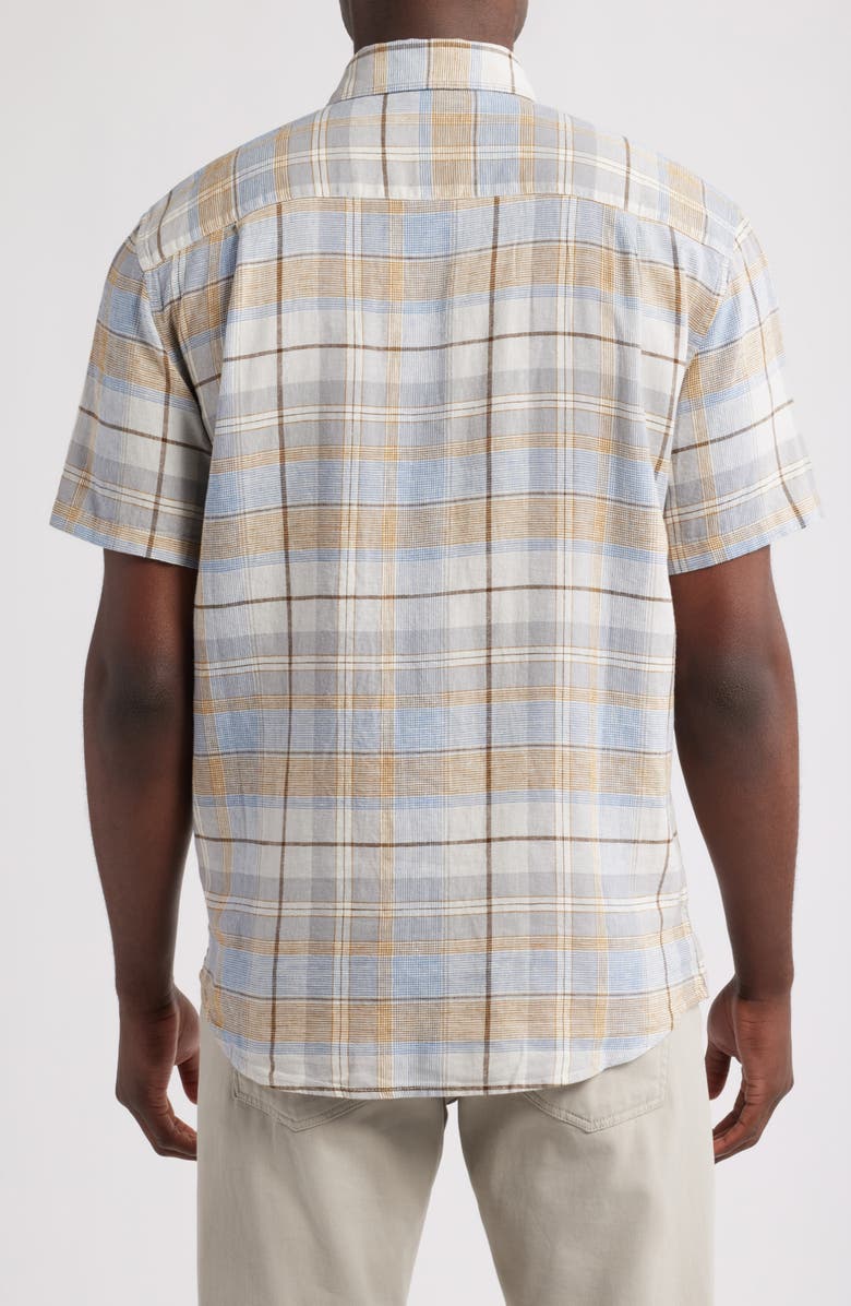 Pendleton Dawson Plaid Linen Blend Button-Up Shirt, Alternate, color, Grey Multi Plaid
