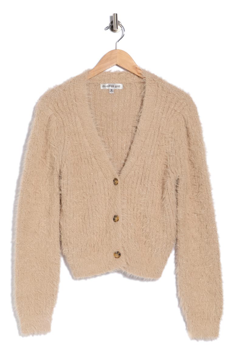 Metallic Mixed Cardigan, Alternate, color, SAND COMBO