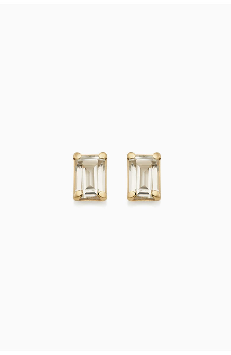 Oradina 14K Gold Date Me Birthstone Stud Earrings, Alternate, color, White Topaz - April