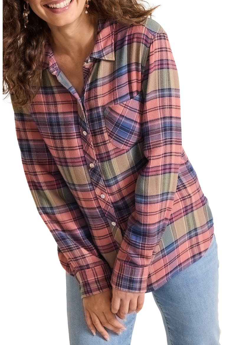 Ruby Shores Plaid Shirt, Main, color, CLAY ROSE