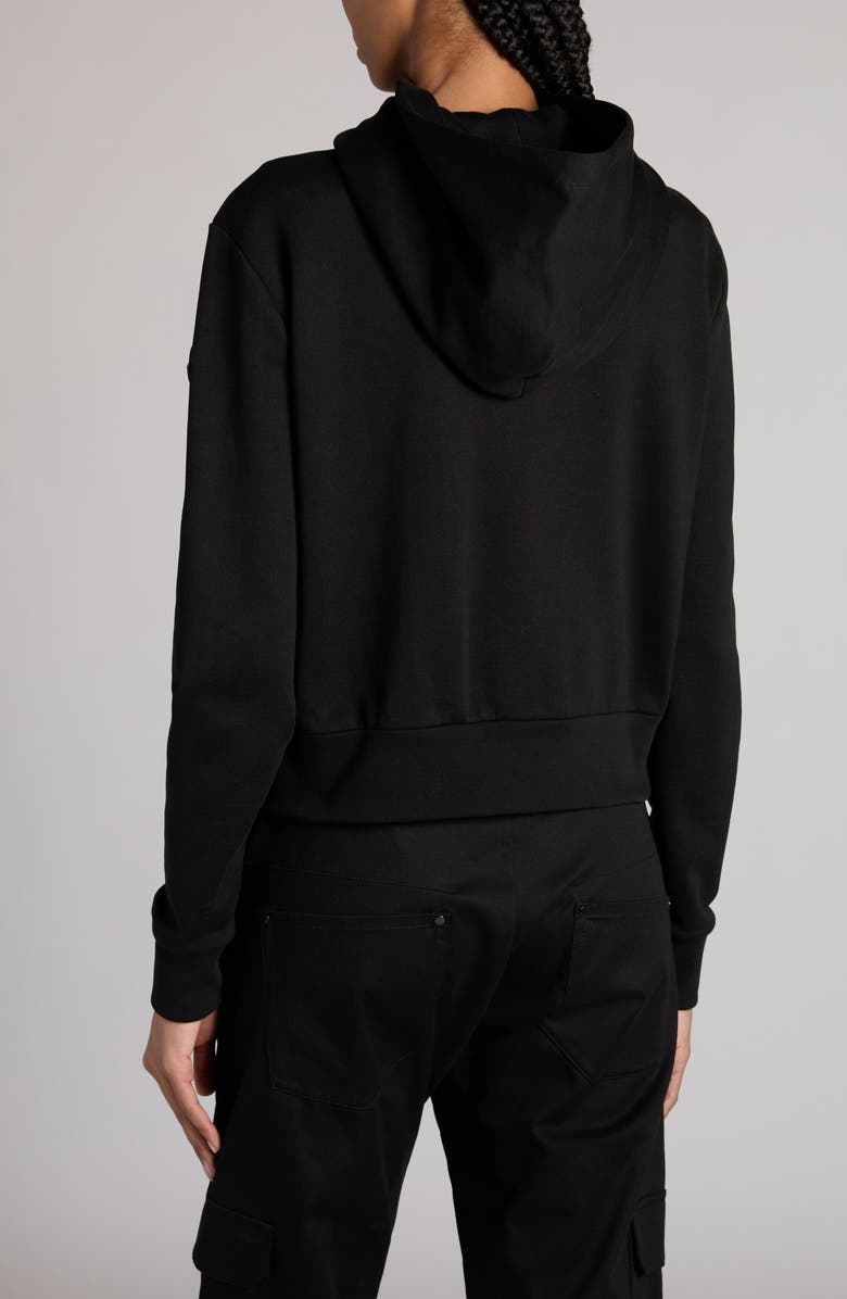 Moncler Quilted Down & Cotton Knit Hooded Cardigan, Alternate, color,