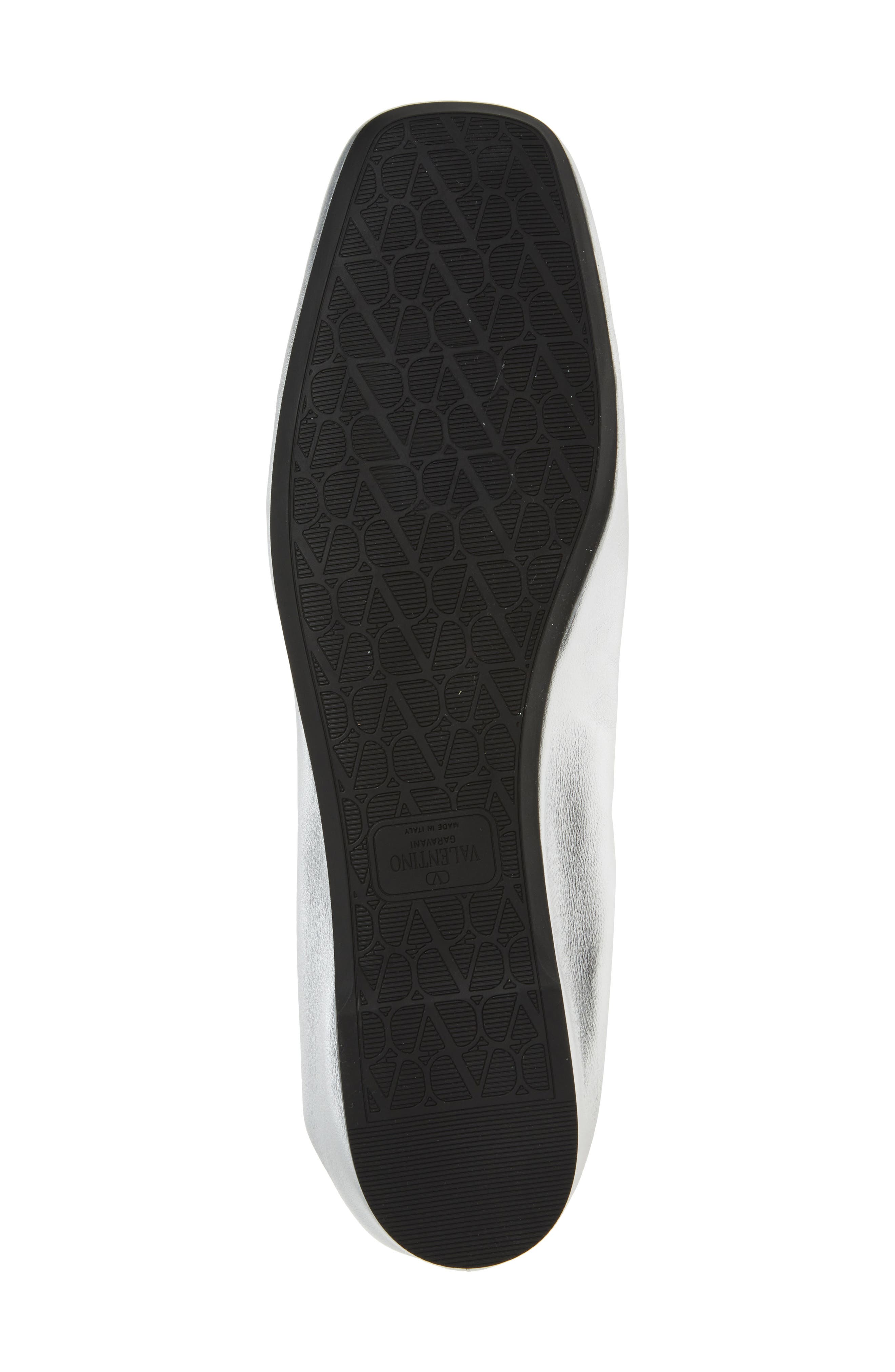 Valentino Garavani VLOGO Signature Metallic Leather Ballet Flat, Alternate, color, 