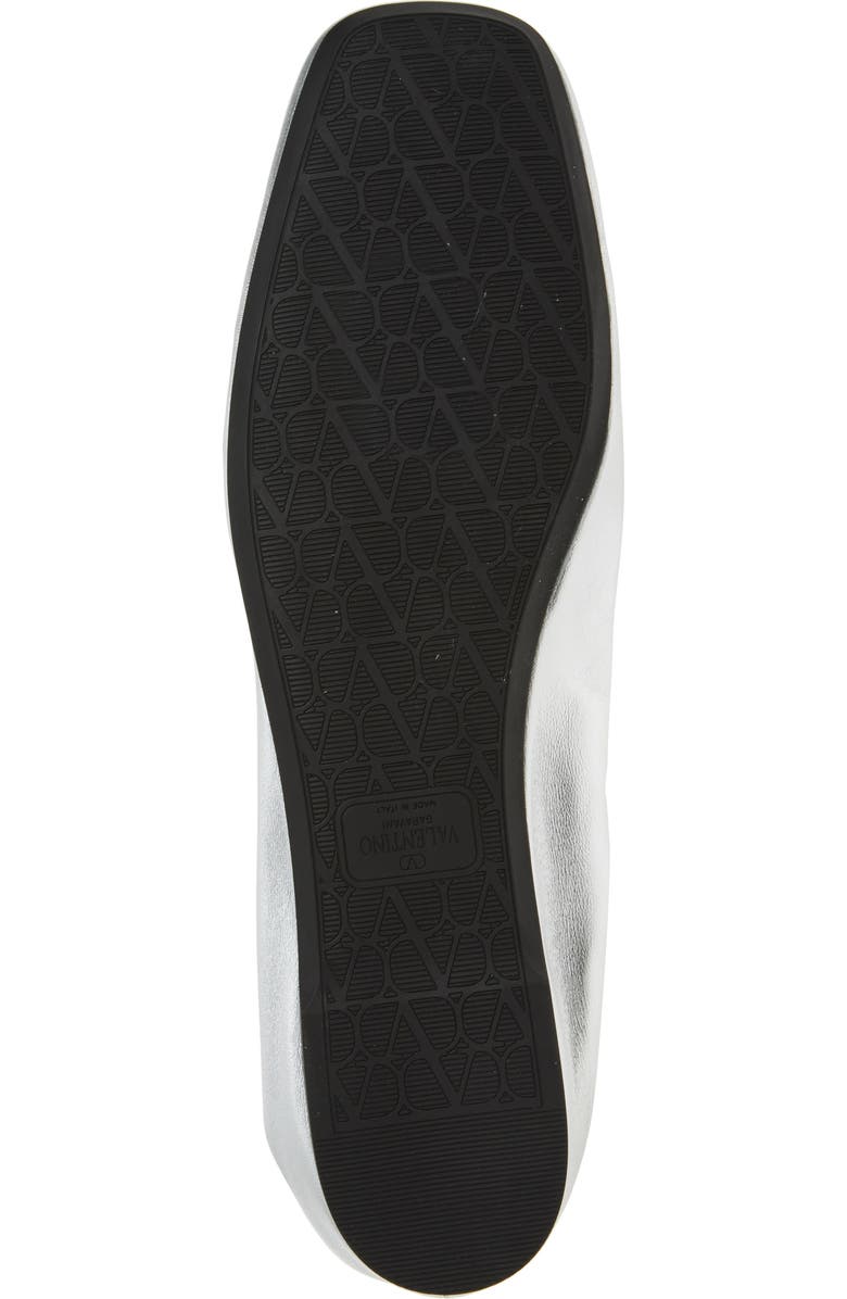 Valentino Garavani VLOGO Signature Metallic Leather Ballet Flat, Alternate, color,