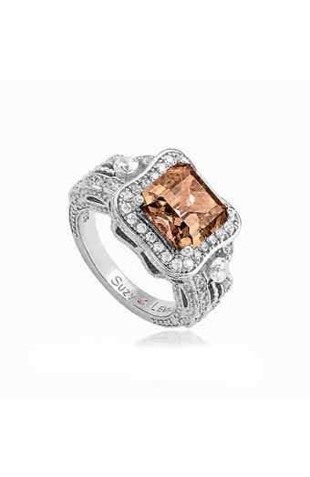 Asscher Cut Cubic Zirconia Halo Ring