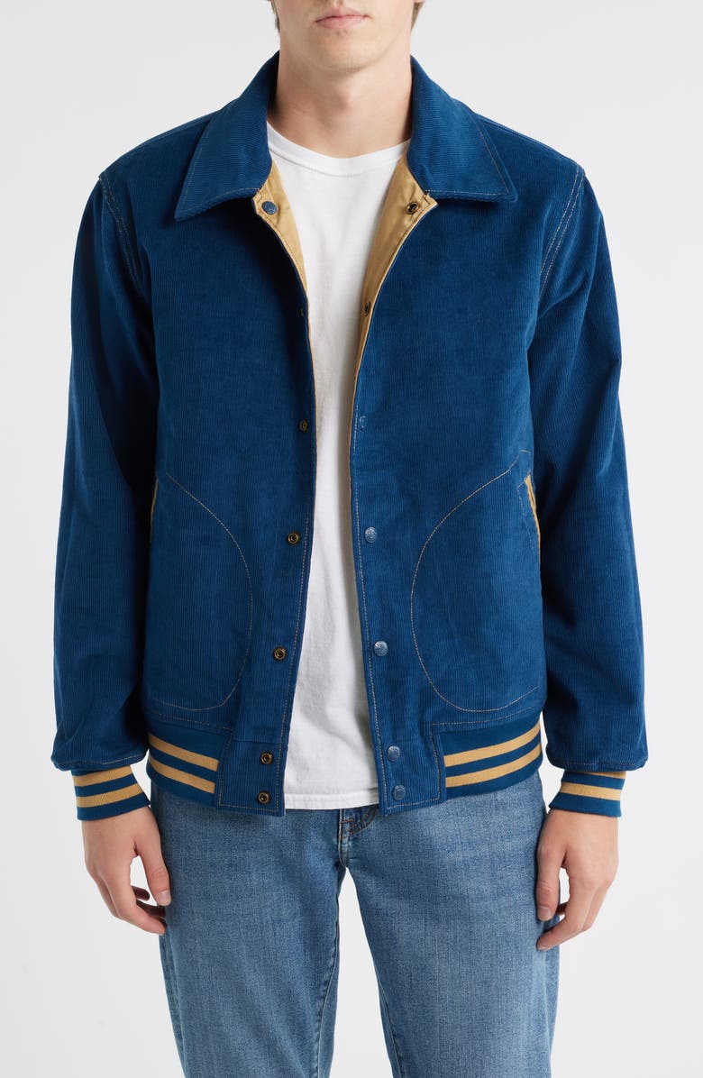 Schott NYC Reversible 'Baseball' Jacket, Alternate, color, Khaki