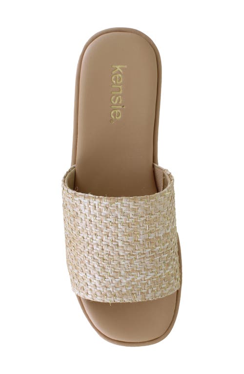 Kensie Carla Faux Raffia Platform Slide Sandal In Natural Raffia