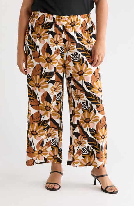 Printed Wide Leg Pants