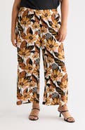 Adrianna Papell Printed Wide Leg Pants