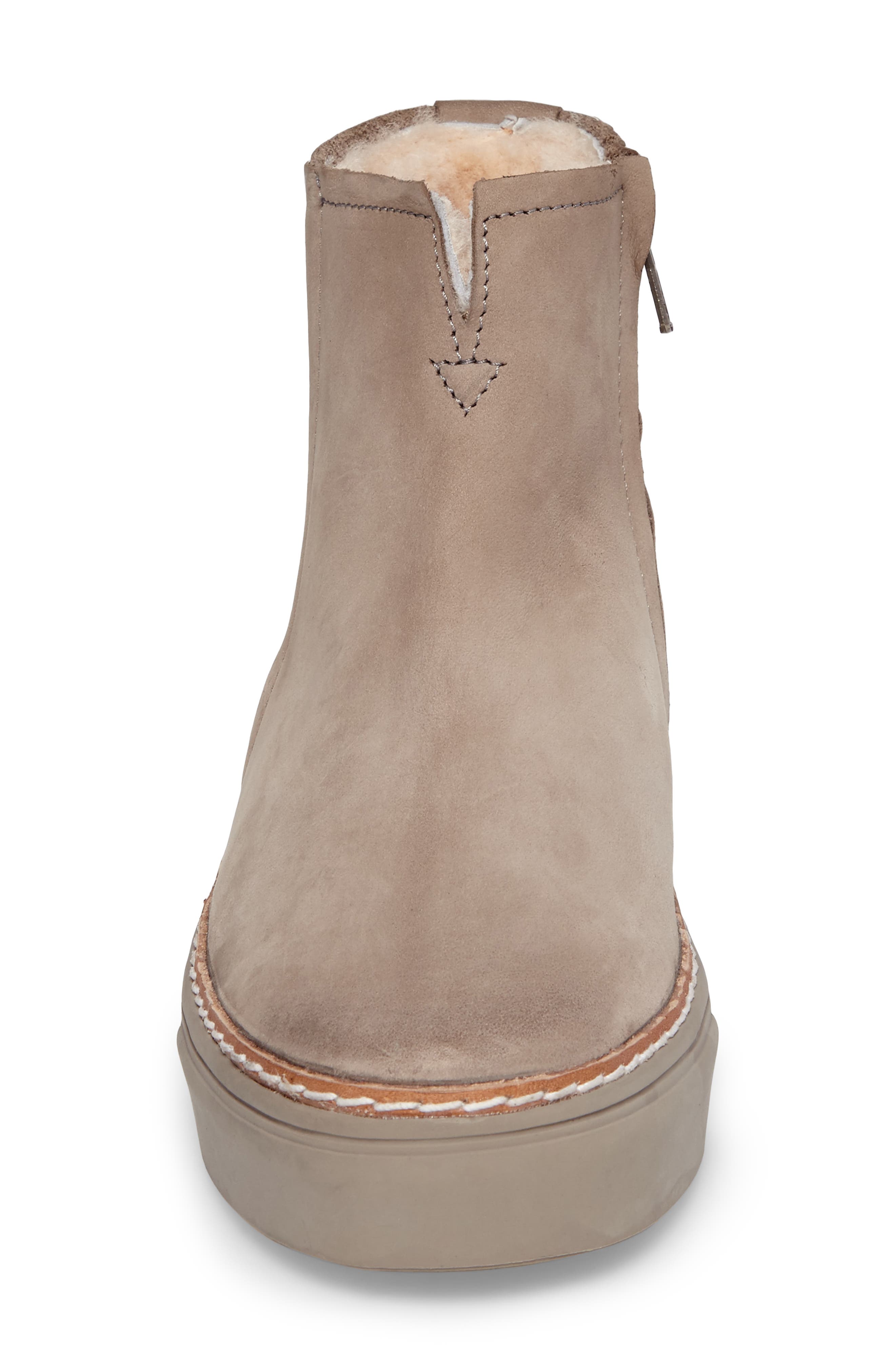 OL27 Genuine Shearling Lined Bootie, Alternate, color, WILD DOVE NUBUCK