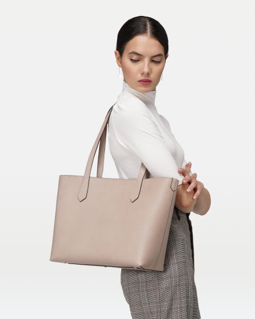 Modher Elba Structured Tote In Vegetable-tanned Leather In Gray