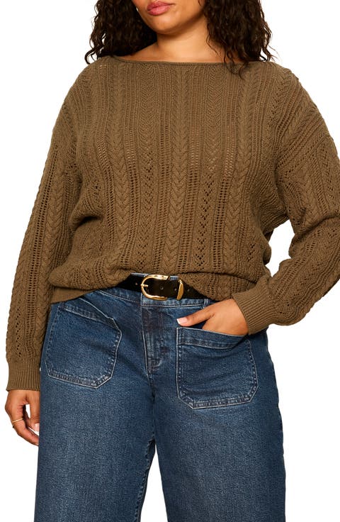 Cable Stitch Pointelle Sweater