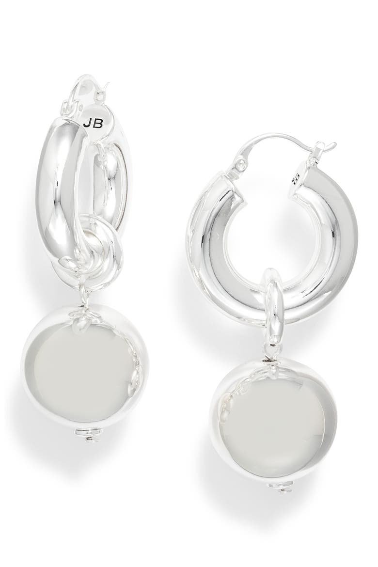 Aline Convertible Hoop Drop Earrings, Main, color, SILVER