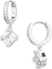 Kate Spade New York crystal drop huggie hoop earrings