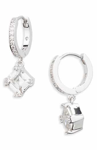 Kate Spade New York crystal drop huggie hoop earrings