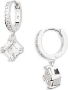 Kate Spade New York crystal drop huggie hoop earrings