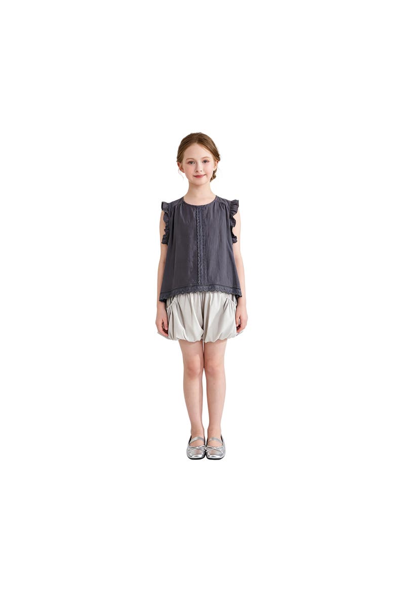 Lace Shorts Set, Alternate, color, Grey