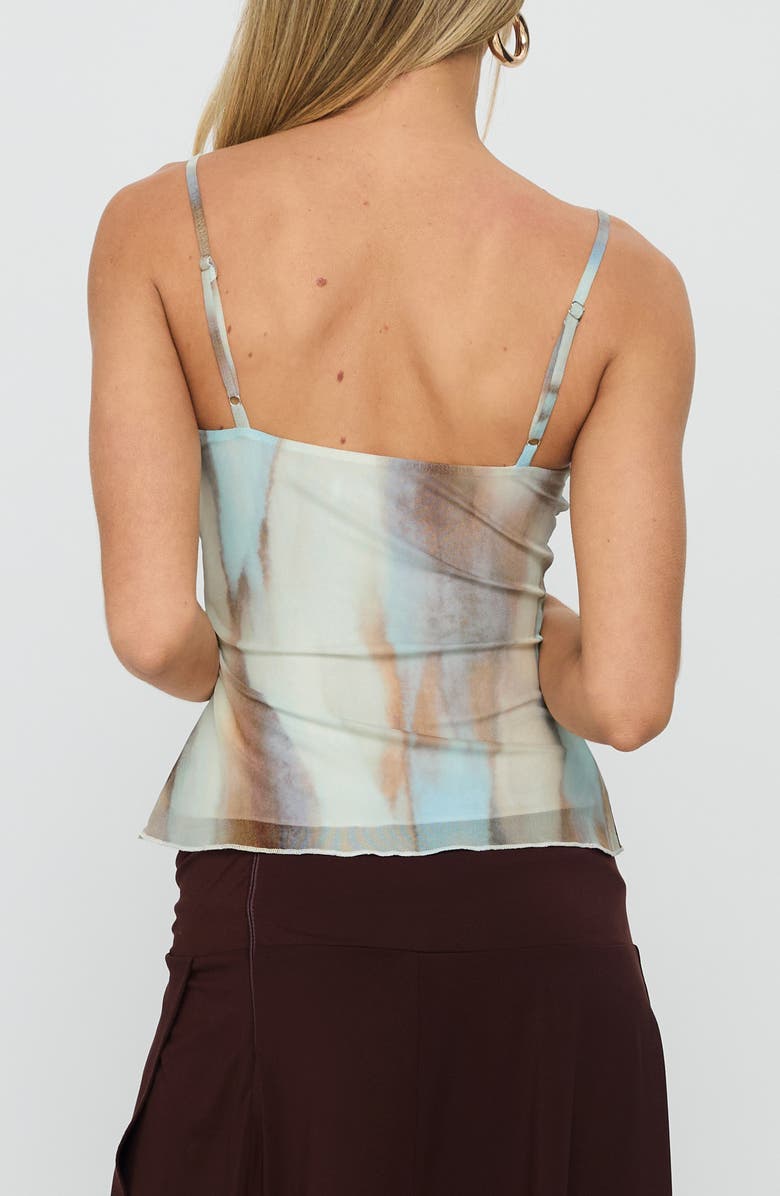 Princess Polly Bloomsbury Mesh Camisole, Alternate, color, Blue / Brown