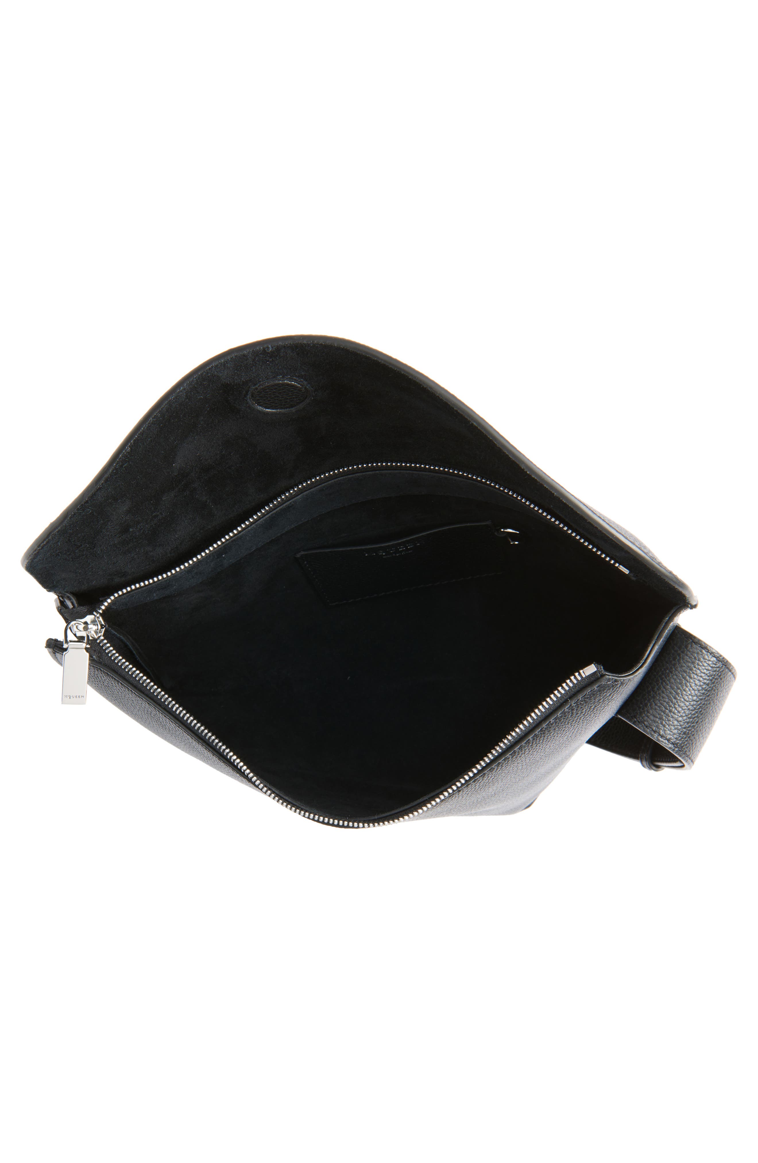 McQueen Large T-Bar Leather Sling Bag, Alternate, color, 