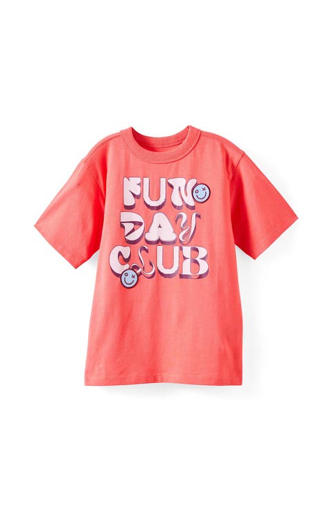 Kid's Poppy Oversize Graphic Print Tee