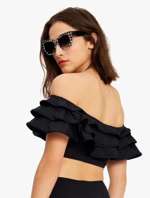 Kate Spade New York Ruffle Bikini Top In Black