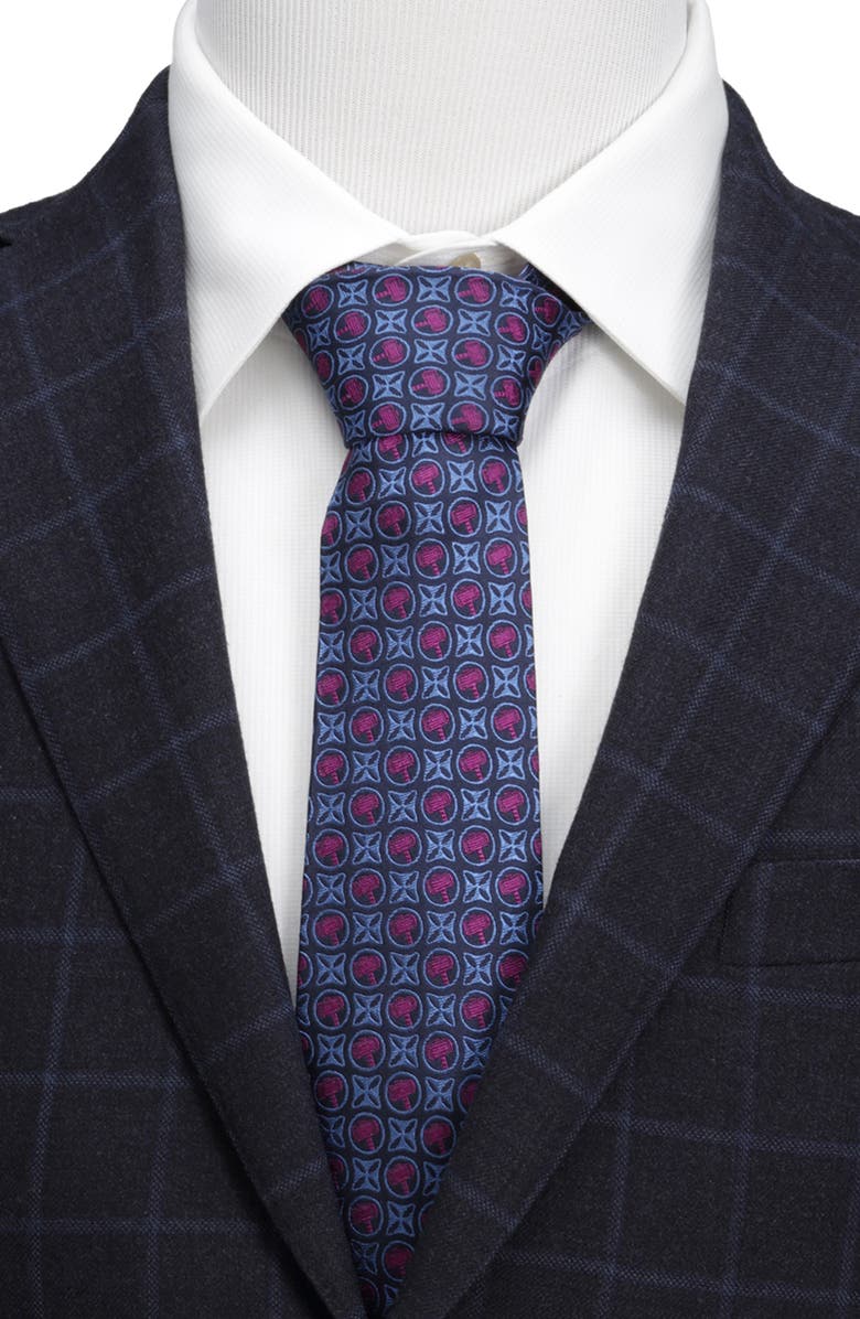 Cufflinks, Inc. x Marvel Thor Hammer Neat Silk Tie, Alternate, color, Blue