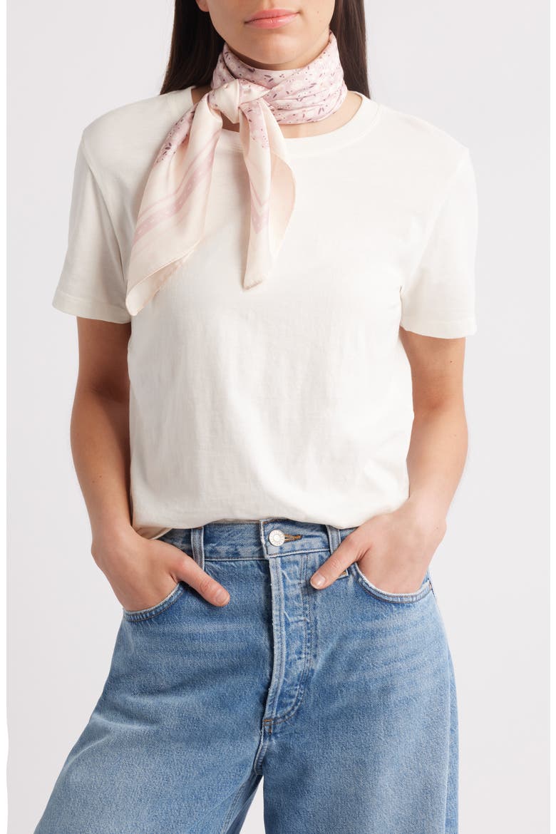 Square Satin Scarf, Alternate, color, PINK BABYS- BREATH