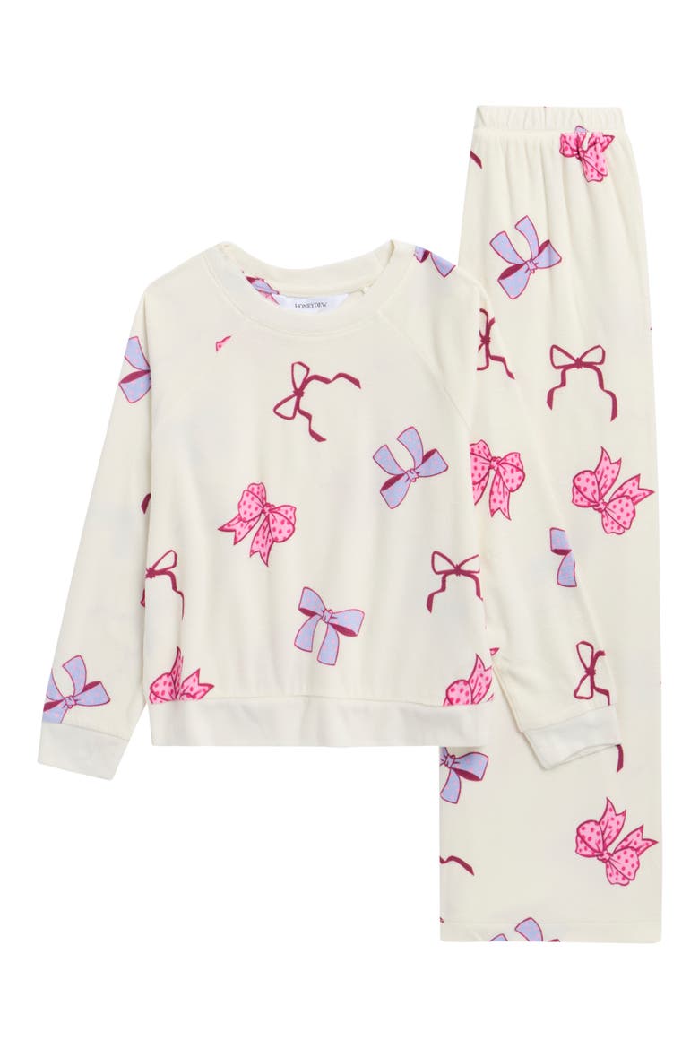 Snuggle Up Pajama Set, Main, color, IVORY POLKA DOT BOWS