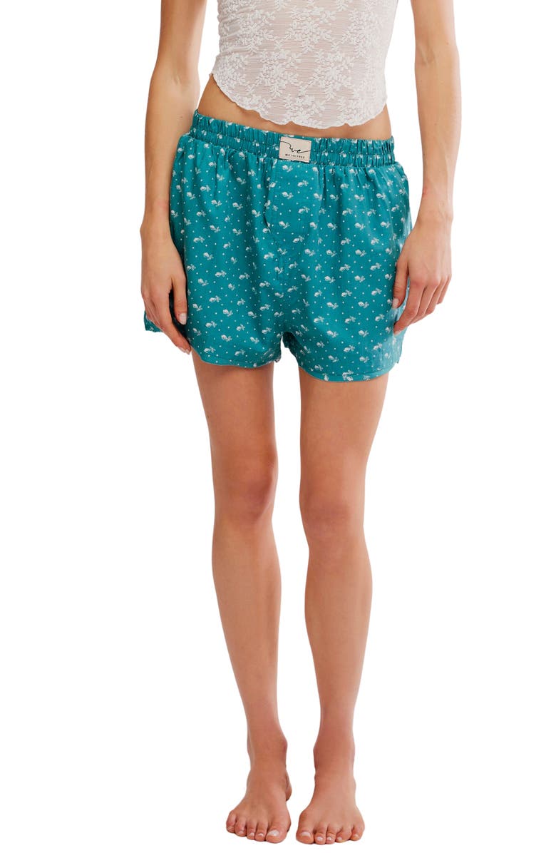 Free People Day to Day Floral Boxer Shorts, Main, color, North Sea Combo
