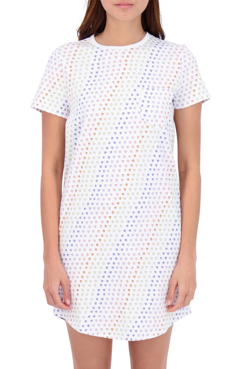 Roller Rabbit Disco Hearts Cotton T-Shirt Nightgown, Main, color, 