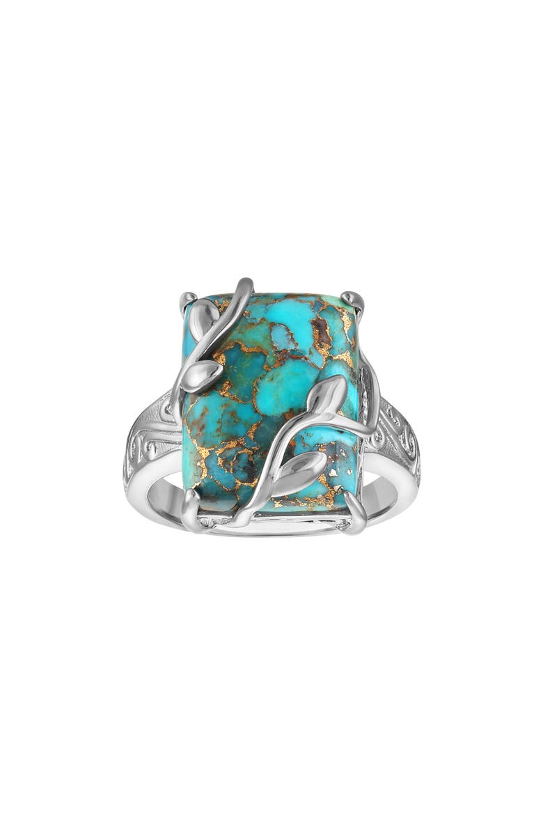 Turquoise Leaf Branch Statement Ring, Main, color, TURQUOISE