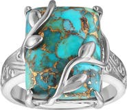 FZN Turquoise Leaf Branch Statement Ring
