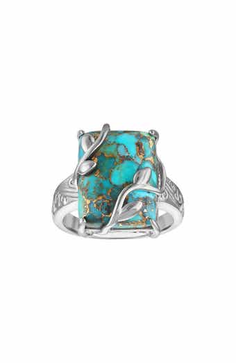 Turquoise Leaf Branch Statement Ring