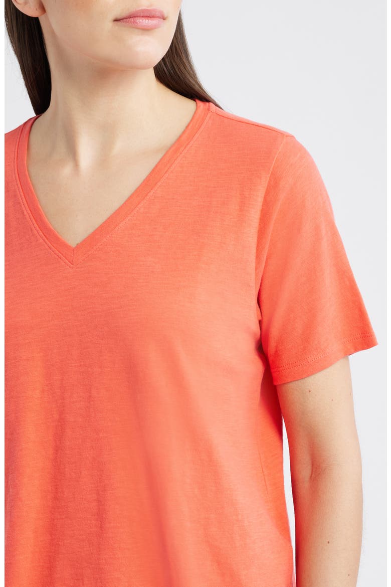 Easy V-Neck Organic Cotton T-Shirt, Alternate, color, WATERMELON